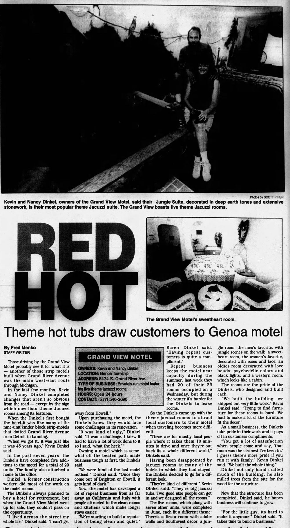 Grandview Inn & Suites Howell - 1995 Article On Hot Tubs